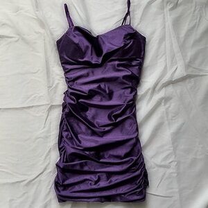 Honey and Rosie Deep Purple Mini Dress